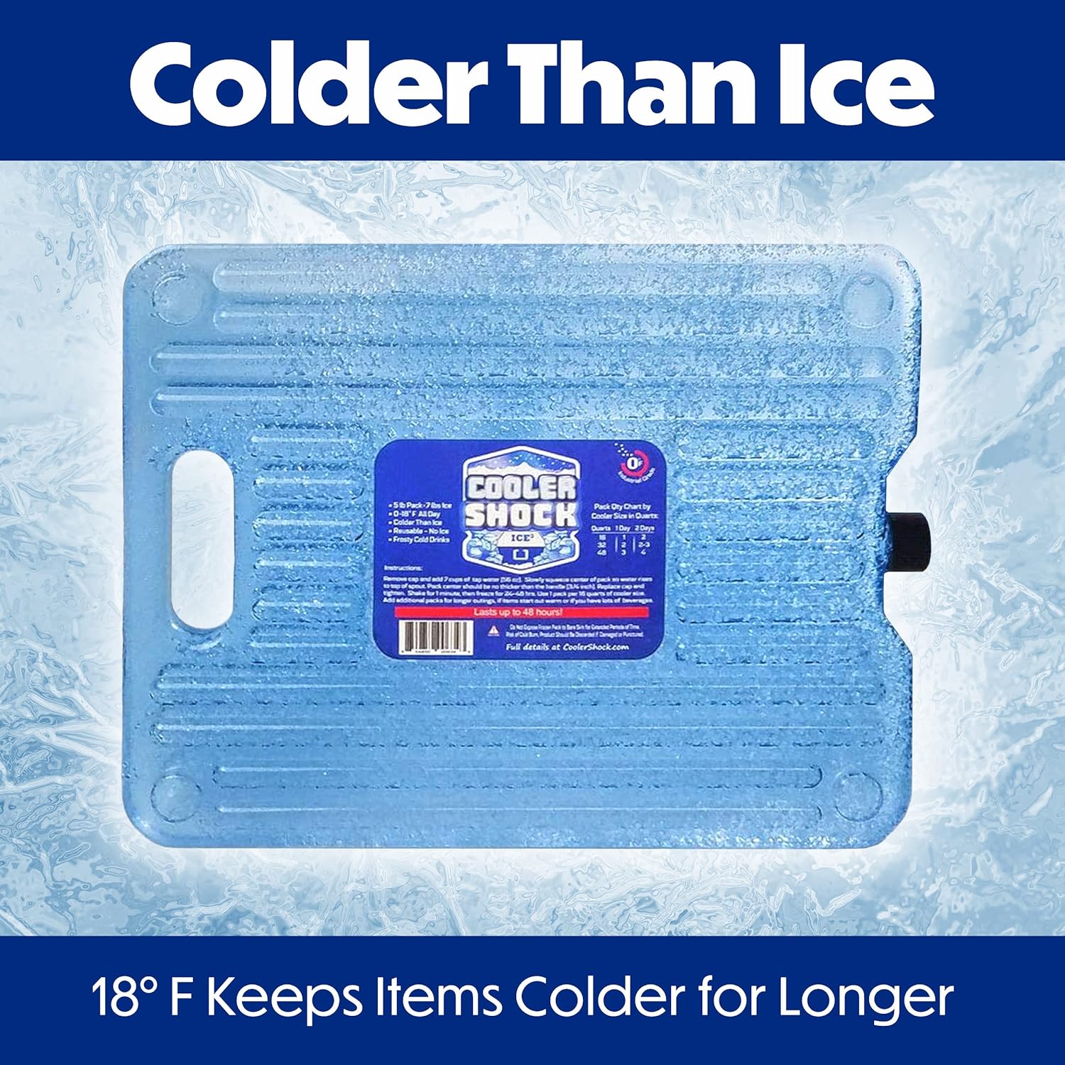 Cooler Shock Ice Packs - Reusable, Premium, Large Pack and Lunch Set for Long Term Use - Cools Faster Than Ice - Cooler Accessories